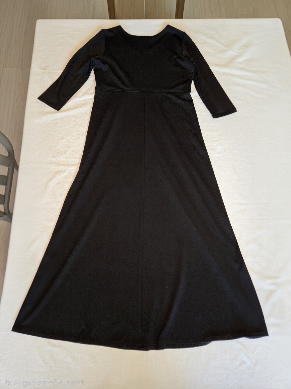 TravelSmith Black 3/4 Sleeve Maxi Dress - Picture 6 of 12